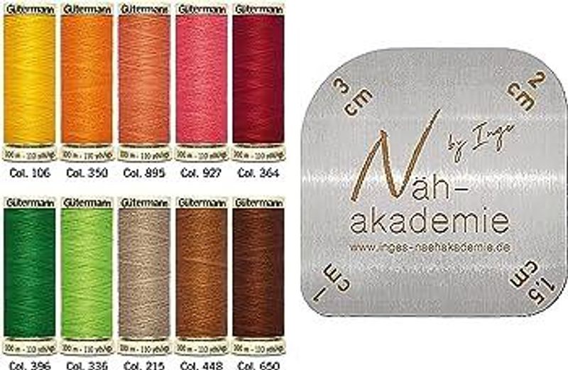 Gütermann Polyester 10x100m + Sjablong