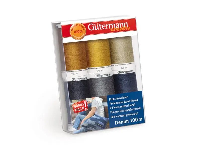 Gütermann Denim Trådpakke 6x100m ass.